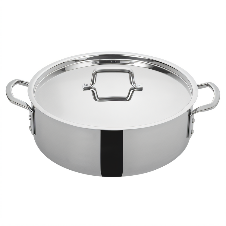 Product image #1 for Tri-Gen 14 Qt Round Triply Induction Ready Stainless Steel Brazier with Cover