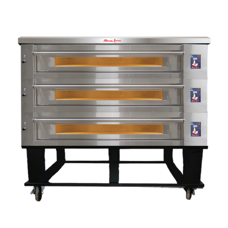 Product image #1 for Marra Forni Three-Deck Electric Stackable Deck Oven with 73 x 36 Inch MarraStone Hearth