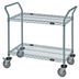 Thumbnail image #1 for Quantum Gray Epoxy 2-Shelf Utility Bus Cart with U-Handles and 1200 lb Capacity