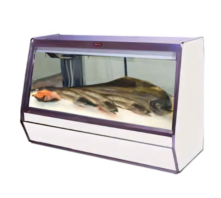 Product image #1 for Howard-McCray 50-Inch Remote Fish & Poultry Service Case, Endless Design, Black Exterior/White Interior, LED Lighting