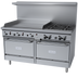 Thumbnail image #1 for Garland GF Starfire Pro 60-Inch Gas Restaurant Range with 4 Open Burners, 36-Inch Thermostatic Griddle, and 2 Standard Ovens