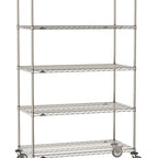 Thumbnail image #1 for Metro Super Erecta SE-1872S-80-M5 Mobile Wire Shelving Unit, 72"W x 18"D x 80"H, 900 lb. capacity per unit, 1" shelf adjustment, (5) wire shelves