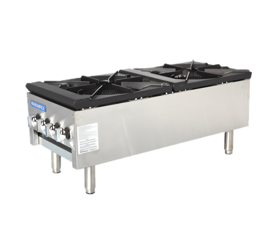 Product image #1 for Turbo Air Radiance 18-Inch Heavy Duty Gas Stock Pot Range with Storage Base, 158,000 BTU