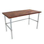 Thumbnail image #1 for John Boos WAL-JNB08-O-X 48 x 30 Inch American Black Walnut Wood Top Work Table, 1-1/2 Inch Edge Grain, Galvanized Open Base