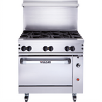 Thumbnail image #1 for Vulcan Endurance 36S-6BP 36-Inch 6-Burner Propane Gas Restaurant Range with Standard Oven, Stainless Steel