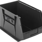 Thumbnail image #1 for Quantum QUS260BR Clear Stacking/Hanging Shelf Bin, 11"W x 18"D x 10"H, Grips, Anti-Slide Lock, 3 Divider Slots
