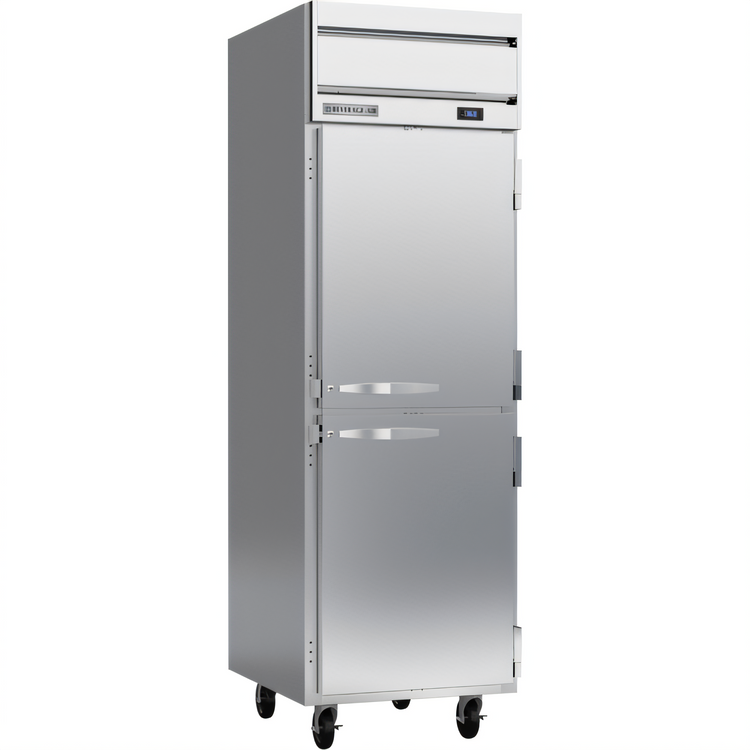 Product image #1 for Beverage-Air Horizon Series Self-Contained Top-Mount Reach-In Refrigerator, 1-Section, 21.17 Cu. Ft., 2 Half Solid Doors