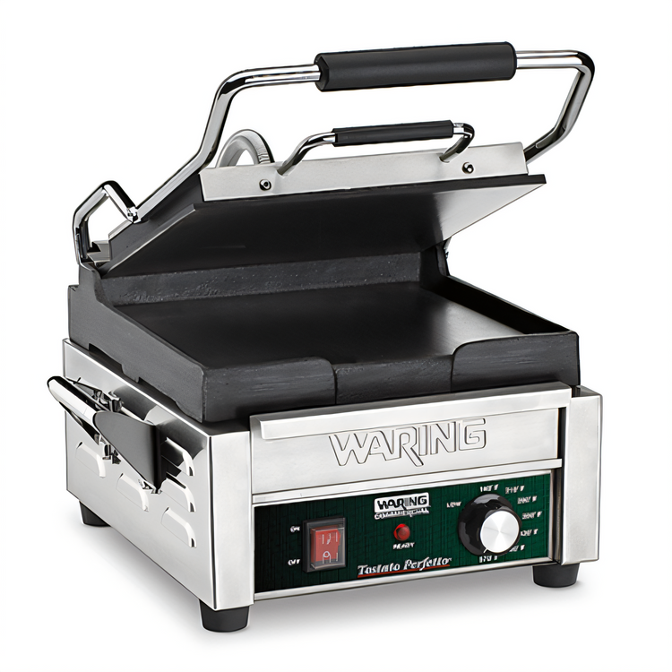 Product image #1 for Waring Tostato Perfetto Compact Electric Single Flat Countertop Panini Press, 9.75 x 9.25-Inch Surface, 120V