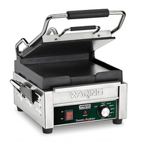Waring Tostato Perfetto Compact Electric Single Flat Countertop Panini Press, 9.75 x 9.25-Inch Surface, 120V