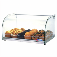 Omcan USA Countertop Curved-Front Pastry Display Case, 25 Liter Capacity, Full-Service, Non-Refrigerated