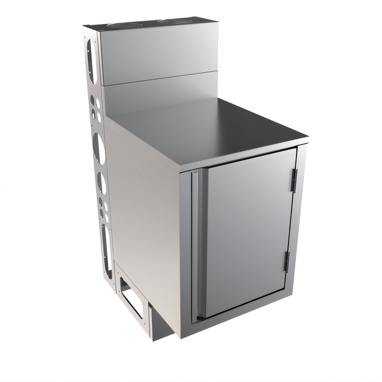 Product image #1 for BK Resources 21-Inch x 18-Inch Flat Top Underbar Cabinet with Die Wall Base, Stainless Steel