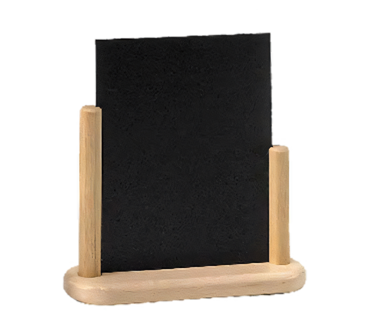 Product image #1 for Securit Double-Sided Natural Wood Tabletop Menu Card Holder with Removable Blackboard, 9 x 12 Inches