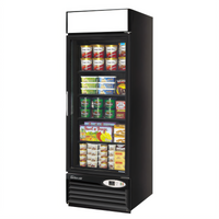 Turbo Air 27-Inch Single-Section Glass Door Merchandiser Freezer, 17.7 Cu. Ft., Bottom-Mount, Black
