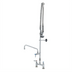 Thumbnail image #1 for T&S Brass EasyInstall Deck-Mount Pre-Rinse Add-On Faucet with 8 Inch Adjustable Centers, 12 Inch Swing Spout, and Spring-Action Gooseneck