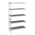 Thumbnail image #1 for Fermostock 5-Tier Polymer Shelving Unit Expansion Kit, 59W x 14D x 83H, Add-On Unit