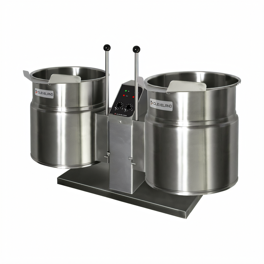 Product image #1 for Cleveland Range TKET12T Electric Twin Countertop Tilting Kettle, 12 Gallons Each