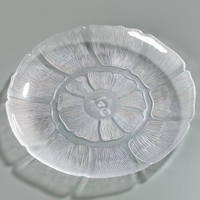 Petal Mist 9-Inch Clear Round Scalloped Edge Polycarbonate Plate