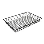 Thumbnail image #1 for G.E.T. Clipper Mill WB-953-BK . . Rectangular Metal Wire Pastry Basket, Black, 18" x 12" x 2"H