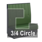 Thumbnail image #1 for ATSMFG ATS AT&S-ATQ-KR48-RD GR6 Karender Three Quarter Circle Booth, single, 48" x 90" x 90" x 48"long x 48" high, Raindrop back, Upholstery and foam