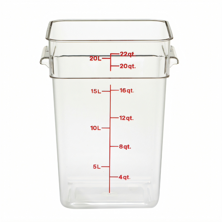 Product image #1 for Cambro CamSquare 22-Quart Clear Polycarbonate Square Food Storage Container with Handles