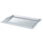 Thumbnail image #1 for Vollrath 82093 Rectangular Stainless Steel Serving Tray with Integral Handles, Satin Rim and Mirror Interior, 12 x 9 Inches Case of 3
