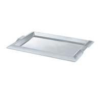 Vollrath Small Rectangular Stainless Steel Serving Tray with Integral Handles, 12 x 9 Inches