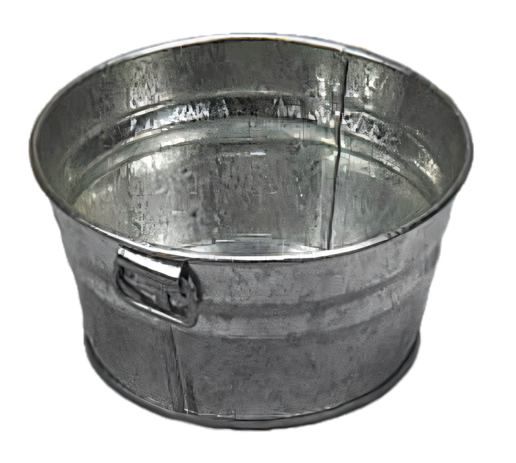 Product image #1 for American Metalcraft 27 oz. Round Galvanized Tin Cooling Tub with Side Handles