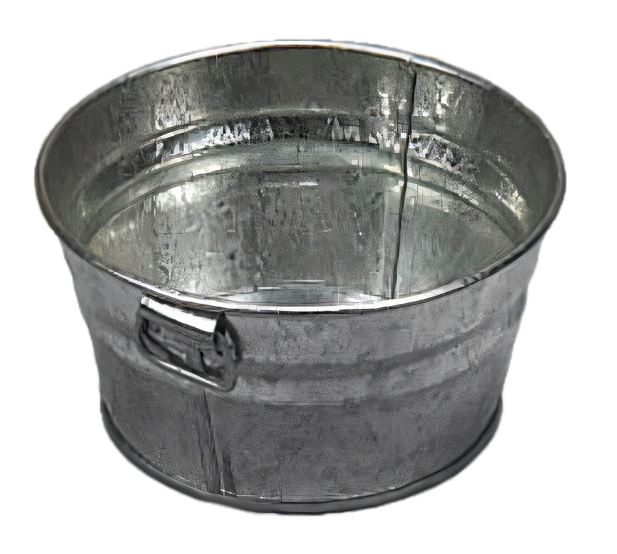 Product image #1 for American Metalcraft 27 oz. Round Galvanized Tin Cooling Tub with Side Handles