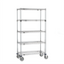 Thumbnail image #1 for Super Erecta 5-Tier Wire Stem Caster Cart, 36W x 18D x 68H, Chrome Plated