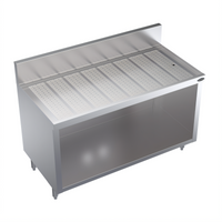 Krowne Royal Series 48-Inch Freestanding Stainless Steel Underbar Drainboard with Open Cabinet Base
