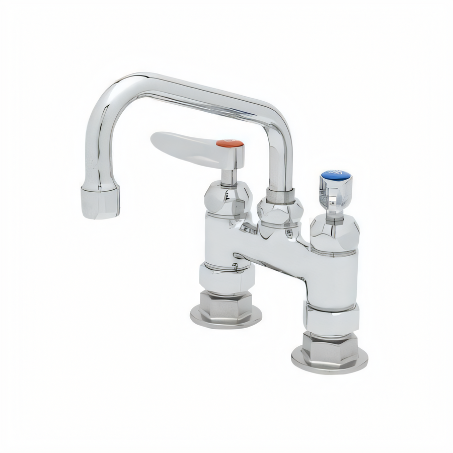 Product image #1 for T&S Brass B-2283-CR Double Pantry Deck-Mount Mixing Faucet with 6-Inch Swing Nozzle, 4-Inch Centers