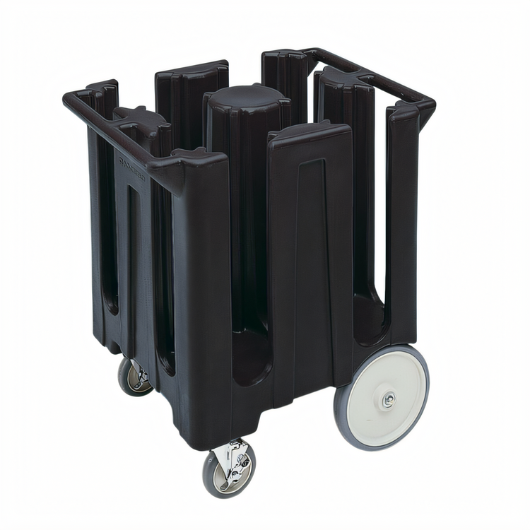 Product image #2 for Cambro 4-Column Dish Caddy Cart for 8-1/4-Inch Plates, Black with Vinyl Dust Cover
