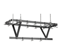 Eagle Group Ceiling-Mounted Triple-Bar Aluminum Pot Rack, 52 x 20 x 18 Inches