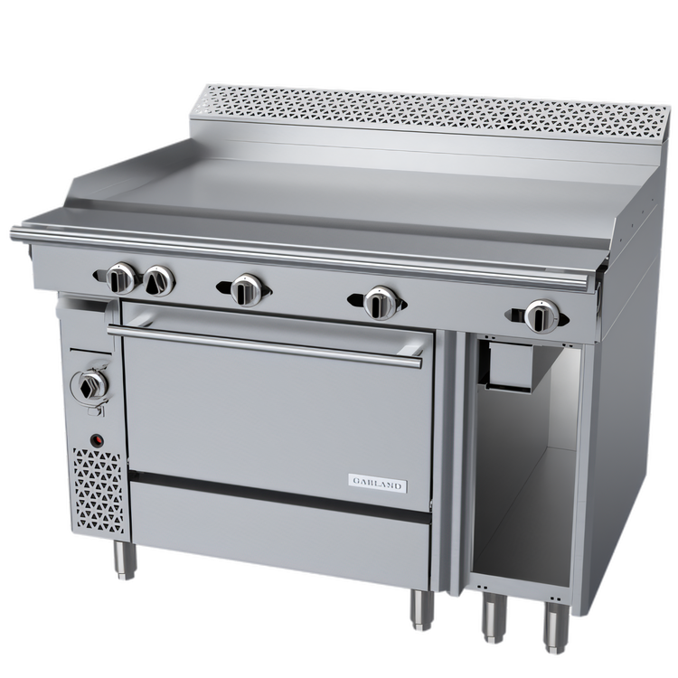 Product image #1 for Garland Cuisine Series 48-Inch Natural Gas Thermostatic Griddle Top Range with Convection Oven and Cabinet Base