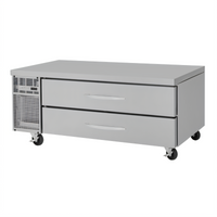Turbo Air PRO Series One-Section 60-Inch Flat Top Refrigerated Chef Base with 2 Drawers