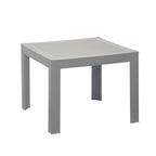 Thumbnail image #1 for Grosfillex US089289 Square Resin Low Table, Platinum Gray, 21.5"W x 21.5"D x 17"H