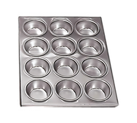 Admiral Craft Commercial Weight Aluminum 12-Cup Muffin Pan, 14 x 12 Inches