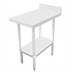 Thumbnail image #1 for Omcan 18-Inch x 30-Inch 304 Stainless Steel Equipment Filler Table with 4-Inch Backsplash and Undershelf