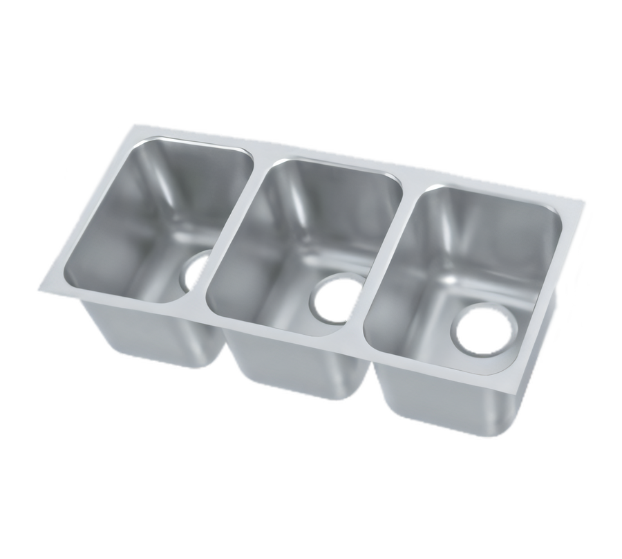 Product image #1 for Vollrath 10103-1 3-Compartment Weld-In / Undermount Sink, 20-Gauge Stainless Steel