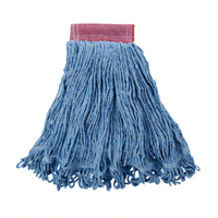 Super Stitch Large 4-Ply Cotton/Synthetic Blend Looped End Mop Head, Blue, 5-Inch Headband