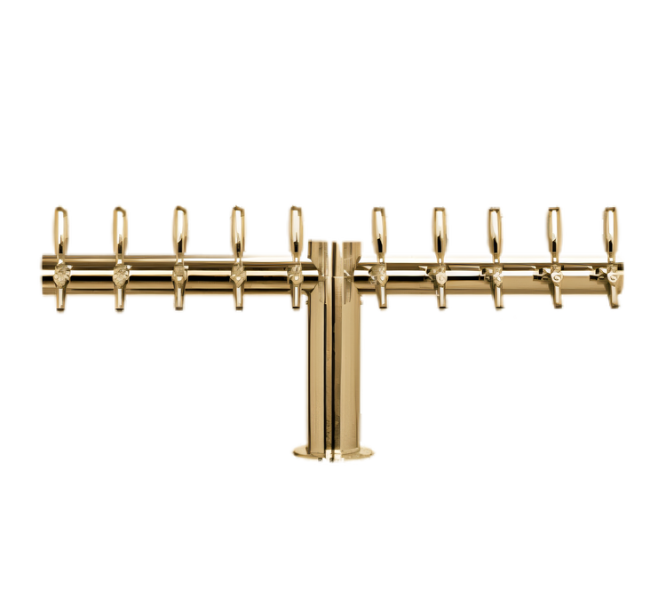Product image #1 for Metropolis T 34-Inch Countertop Glycol-Cooled 10-Faucet Draft Beer Tower, PVD Brass Finish