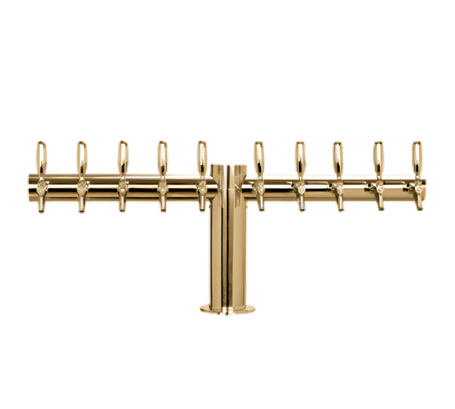 Product image #1 for Metropolis T 34-Inch Countertop Glycol-Cooled 10-Faucet Draft Beer Tower, PVD Brass Finish