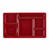 Thumbnail image #2 for Cambro Camwear 6-Compartment Rectangular Tray, 8-3/4 x 15, Cranberry Polycarbonate
