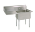 Thumbnail image #1 for BK Resources Single Compartment Sink with Left Drainboard, 304 Stainless Steel