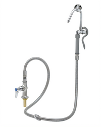Cleveland Range Single-Hole Deck-Mount Pantry Faucet with 68-Inch Stainless Steel Hose and Hook Nozzle