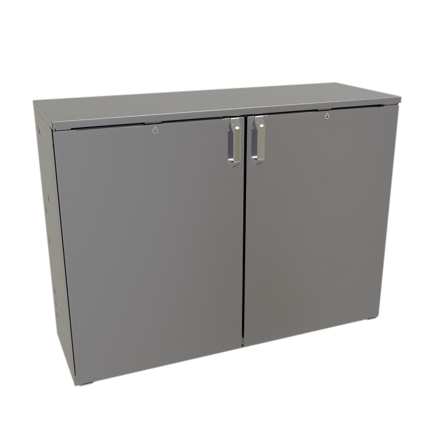 Product image #1 for Glastender CS1RB48 Shallow Depth Remote Back Bar Cooler, 48-Inch, 2-Section, Solid Swing Doors