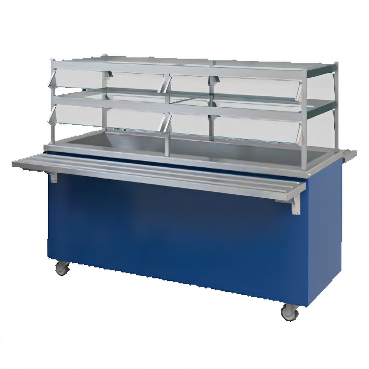 Product image #1 for Dinex DXPR2CM Reflections Mobile Refrigerated Cold Food Unit, 2 Full-Size Pan Capacity