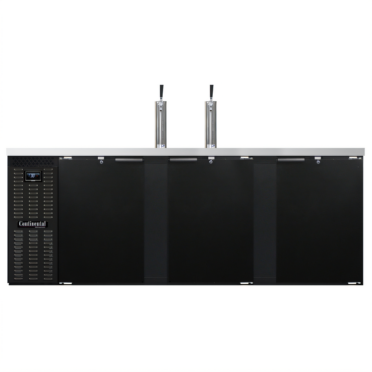 Product image #1 for Continental Refrigerator KC90N 90" 3-Door Front Breathing Keg Cooler with 2 Draft Towers