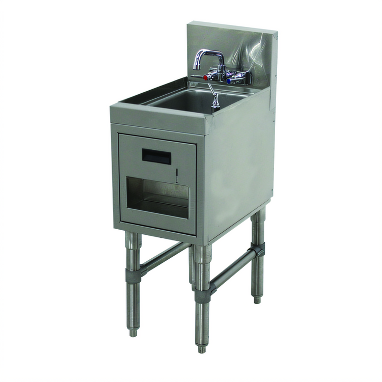 Product image #1 for Advance Tabco Prestige Supreme Stainless Steel Underbar Freestanding Hand Sink with Splash-Mount Faucet, Soap & Towel Dispensers, 18 x 20 x 36 Inches