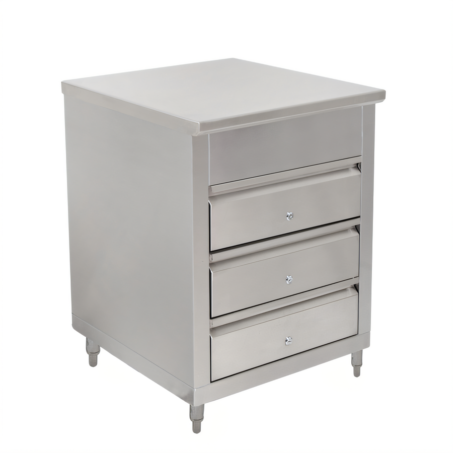 Product image #1 for John Boos 24"W x 30"D Stainless Steel 3-Tier Locking Drawer Cabinet with Flat Top